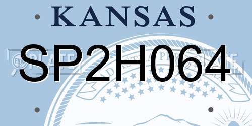 SP2H064 Kansas License Plate