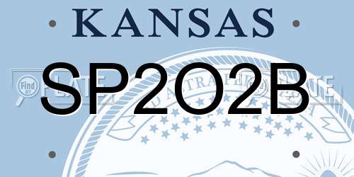 SP2O2B Kansas License Plate