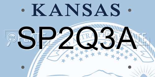 SP2Q3A Kansas License Plate