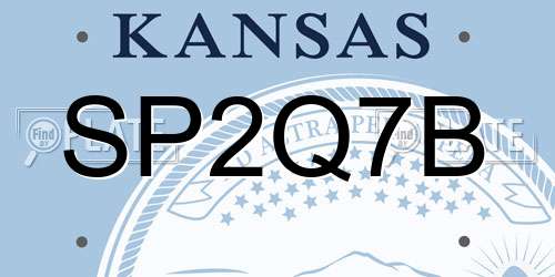 SP2Q7B Kansas License Plate