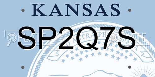 SP2Q7S Kansas License Plate
