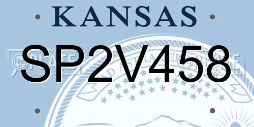 SP2V458 Kansas License Plate