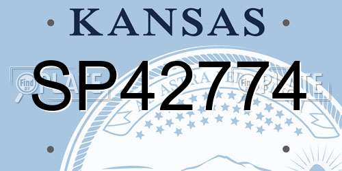 SP42774 Kansas License Plate