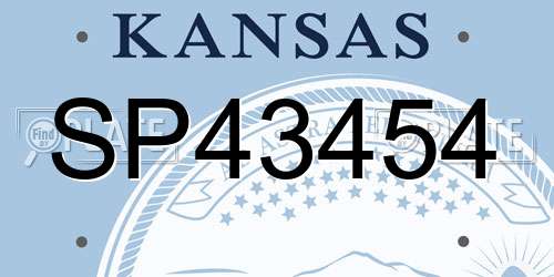 SP43454 Kansas License Plate