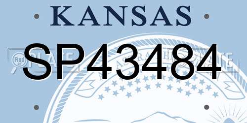 SP43484 Kansas License Plate