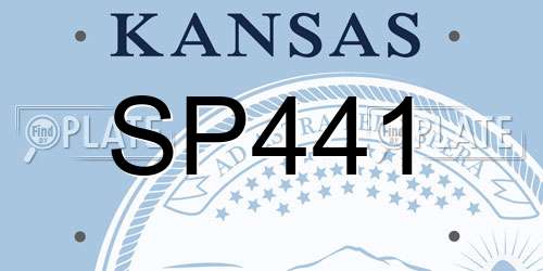 SP441 Kansas License Plate