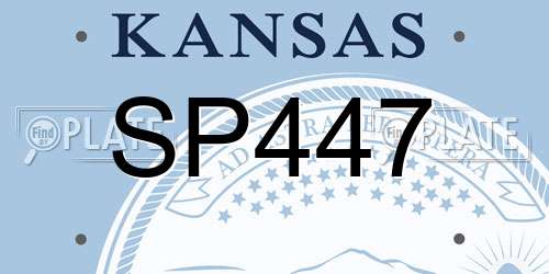 SP447 Kansas License Plate