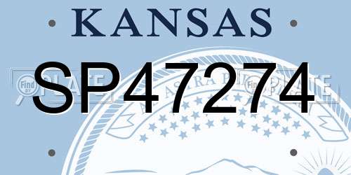 SP47274 Kansas License Plate