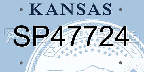 SP47724 Kansas License Plate