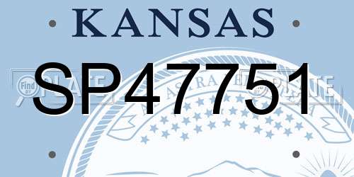 SP47751 Kansas License Plate