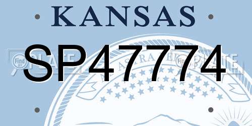 SP47774 Kansas License Plate