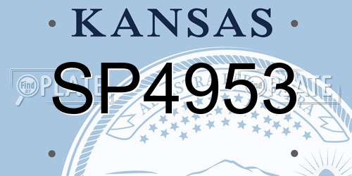 SP4953 Kansas License Plate