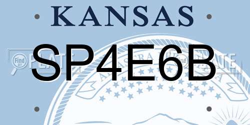 SP4E6B Kansas License Plate