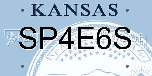 SP4E6S Kansas License Plate