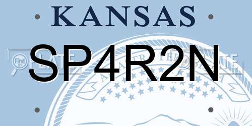 SP4R2N Kansas License Plate