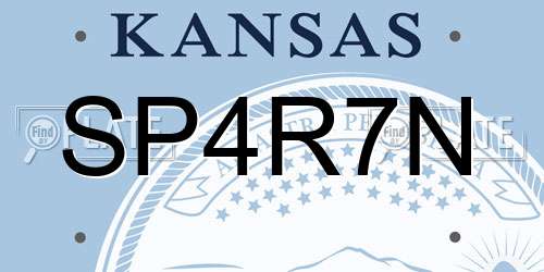 SP4R7N Kansas License Plate