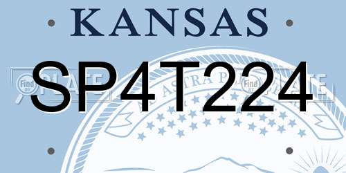 SP4T224 Kansas License Plate