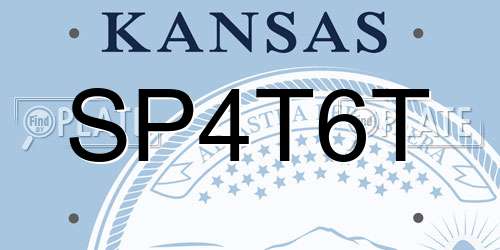 SP4T6T Kansas License Plate