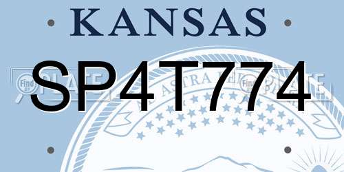 SP4T774 Kansas License Plate