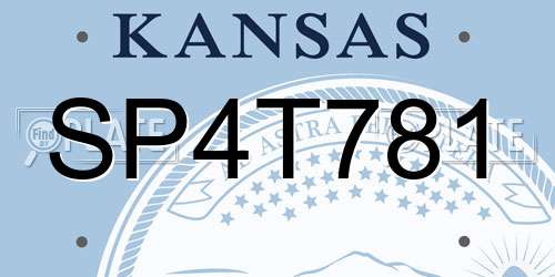 SP4T781 Kansas License Plate