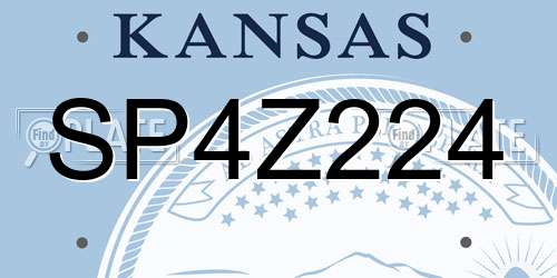 SP4Z224 Kansas License Plate