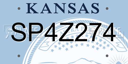 SP4Z274 Kansas License Plate