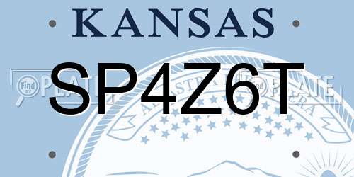 SP4Z6T Kansas License Plate
