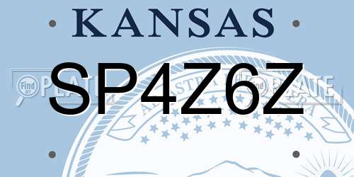 SP4Z6Z Kansas License Plate
