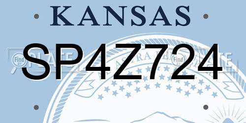 SP4Z724 Kansas License Plate