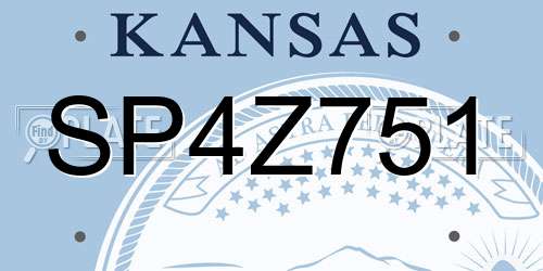 SP4Z751 Kansas License Plate