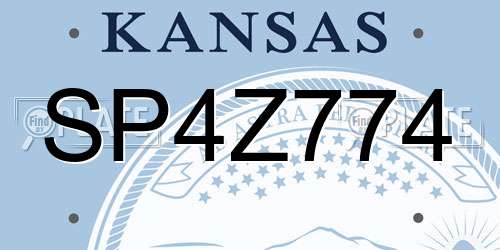 SP4Z774 Kansas License Plate
