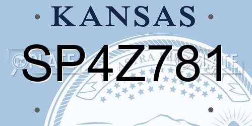 SP4Z781 Kansas License Plate
