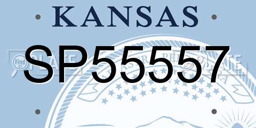 SP55557 Kansas License Plate