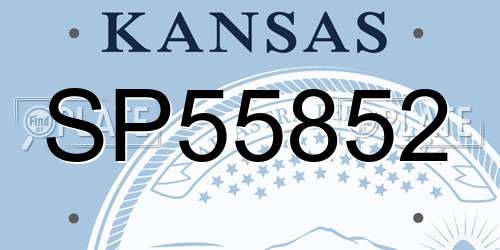 SP55852 Kansas License Plate