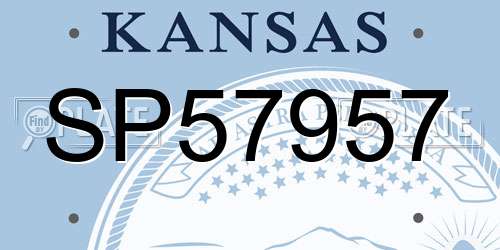 SP57957 Kansas License Plate