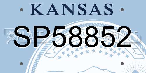 SP58852 Kansas License Plate