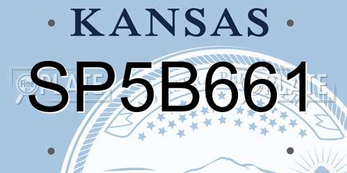 SP5B661 Kansas License Plate