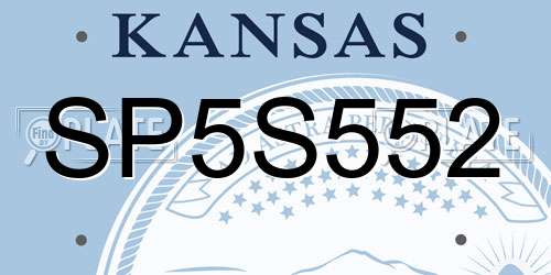 SP5S552 Kansas License Plate