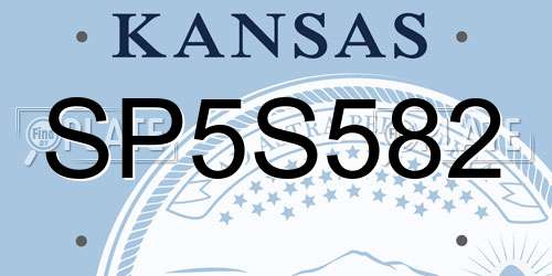 SP5S582 Kansas License Plate