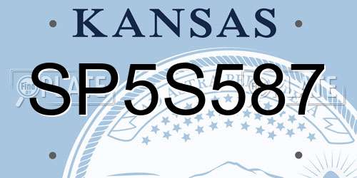 SP5S587 Kansas License Plate