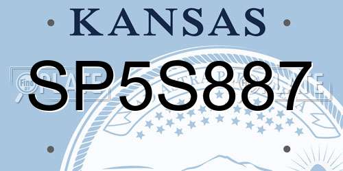 SP5S887 Kansas License Plate