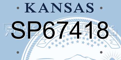 SP67418 Kansas License Plate