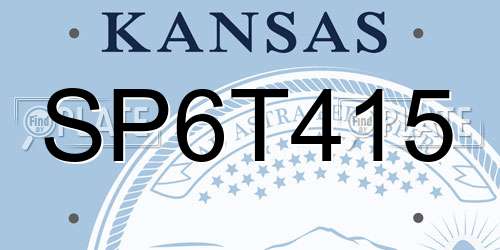 SP6T415 Kansas License Plate