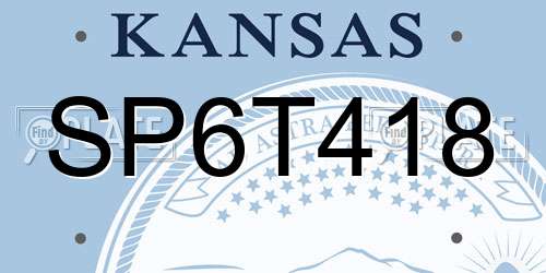 SP6T418 Kansas License Plate