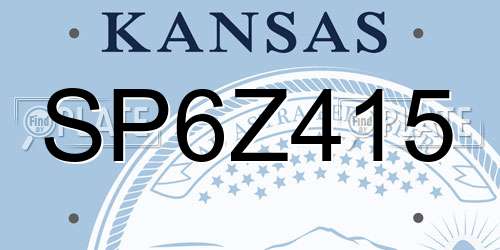 SP6Z415 Kansas License Plate