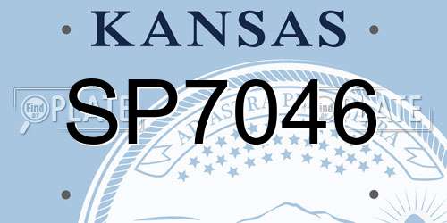 SP7046 Kansas License Plate