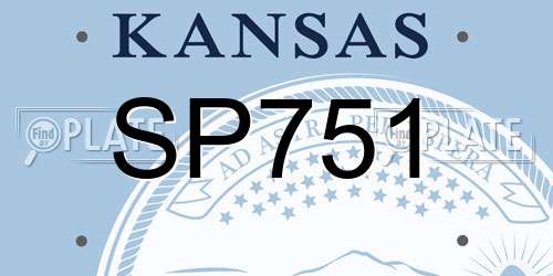 SP751 Kansas License Plate