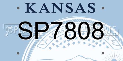 SP7808 Kansas License Plate