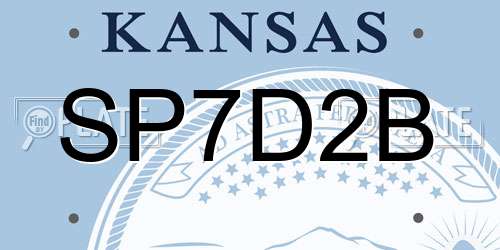 SP7D2B Kansas License Plate