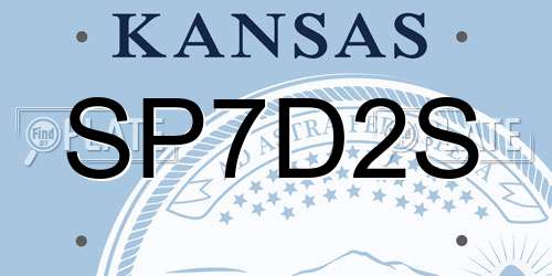 SP7D2S Kansas License Plate